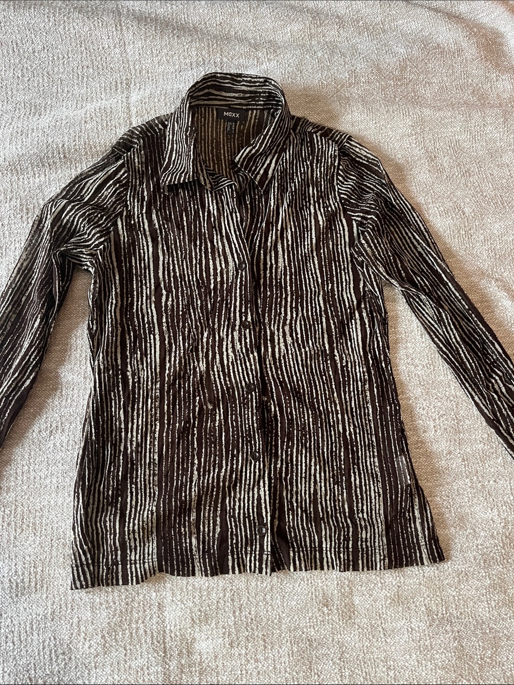 Mexx nylon sheer blouse - brown
